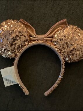 Disney Rose Gold Sequin Minnie Ears Headband